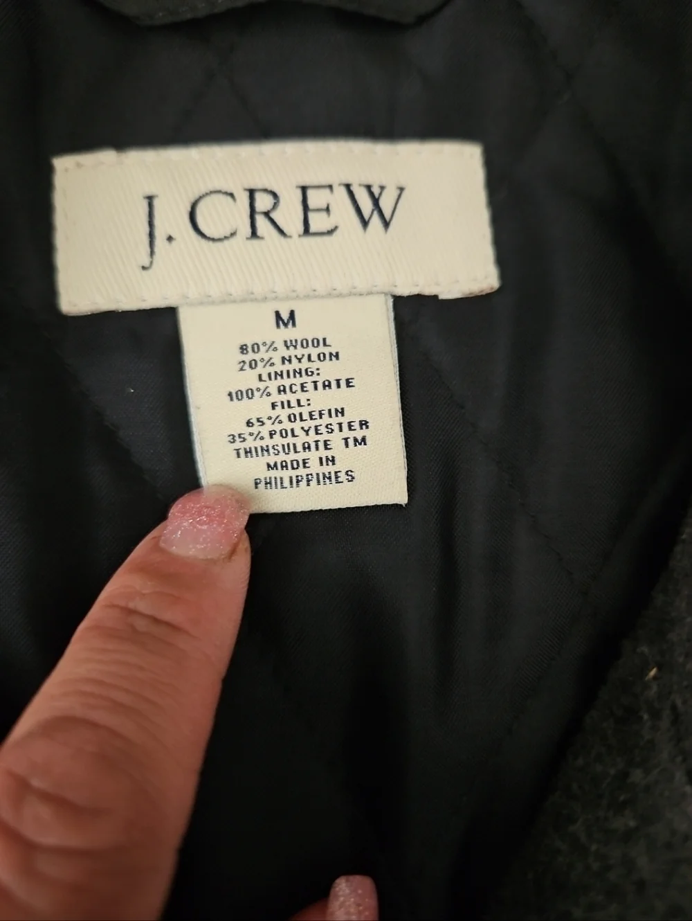 J.Crew Mens Wool Blend Gray Pea Coat  Classic Timeless Closet Staple Outerwear M